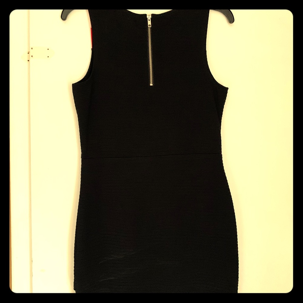 Black dress with a pop of color